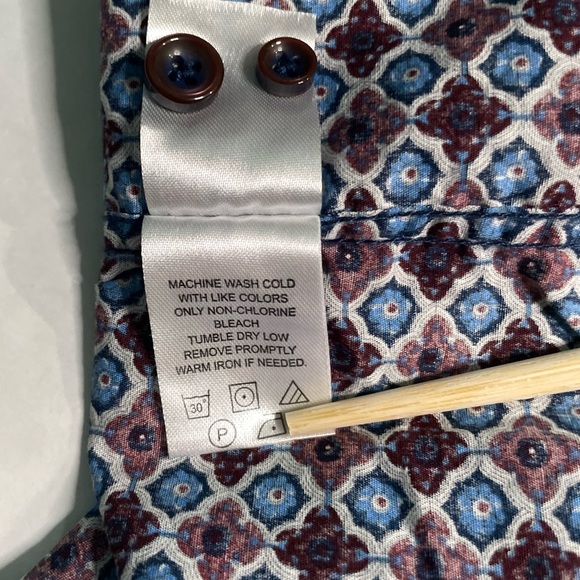 Age of Wisdom Shirt Mens Size XL Long Sleeve Button Up Flip Cuff Diamond Pattern - Picture 12 of 14